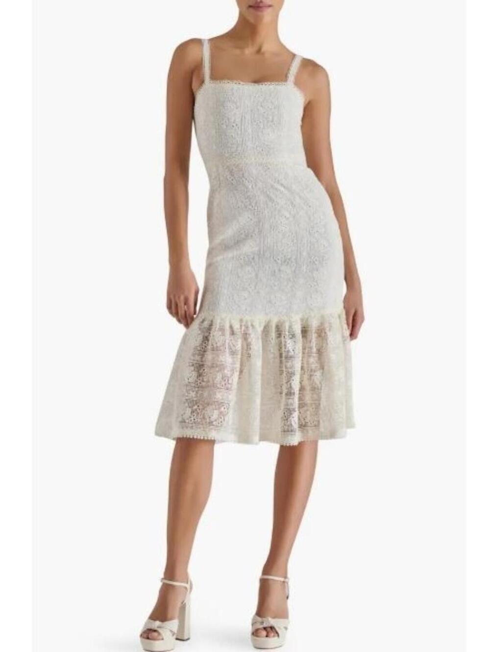 NWT Steve Madden Hartley Ivory Lace Bodycon Dress Women’s Size 8 Elegant 🌸